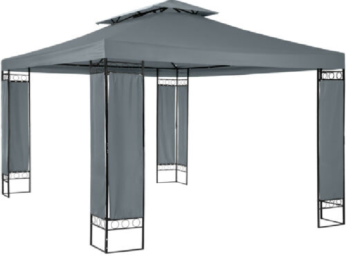 Tonnelle de jardin autoportée pergola tente barnum 3,9 x 2,9 m cadre en métal