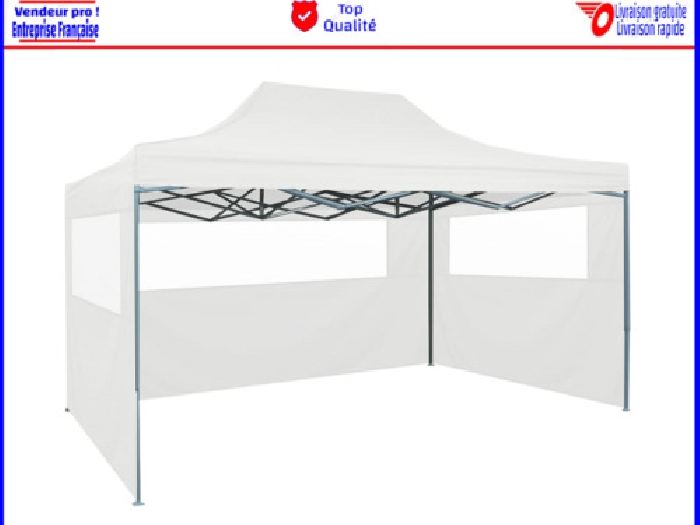 Tente de réception 3x4,5m barnum chapiteau tonnelle résistance UV eau pliable  